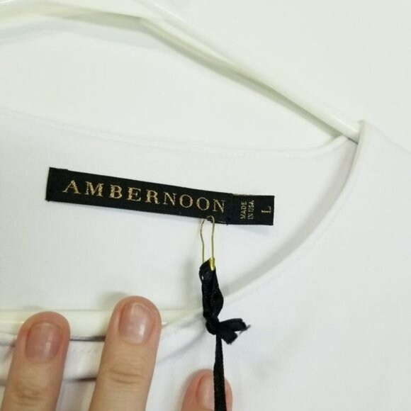 Ambernoon Womens Long-Sleeve White Top With UV Protection Size L Made In USA - Picture 3 of 12